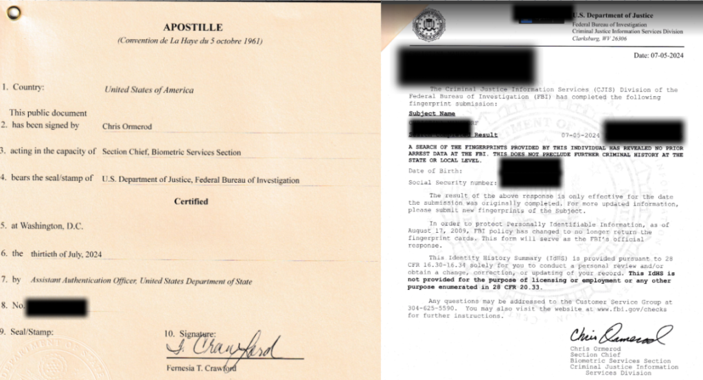 Spain Non Lucrative Visa and FBI Background Check: Apostille Process