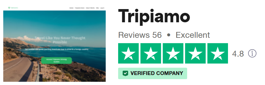 Tripiamo reviews on Trustpilot with 4.8 star rating